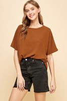 Oversized Solid Top with Half Sleeves