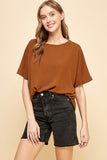 Oversized Solid Top with Half Sleeves