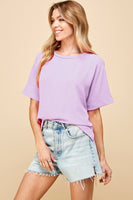 Oversized Solid Top with Half Sleeves