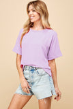 Oversized Solid Top with Half Sleeves