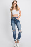 Petra Destroyed Super High Rise Stretch Mom Jeans