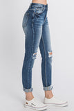 Petra Destroyed Super High Rise Stretch Mom Jeans