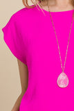 Solid Muscle Sleeve Round Neck Loose Fit Top