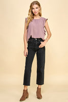 Sleeveless Ruffled Solid Top