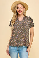 Mocha Floral Top