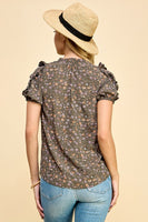 Mocha Floral Top