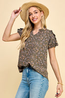 Mocha Floral Top