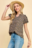 Mocha Floral Top