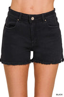 Acid Washed Frayed Cutoff Hem Shorts