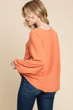 Textured Bell Sleeve Knit Tunic