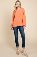Textured Bell Sleeve Knit Tunic