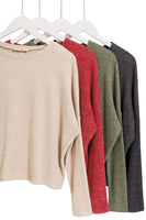 Zenana Ribbed Dolman Long Sleeve Sweater