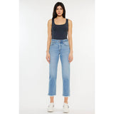 Kancan High Rise Slim Straight Crop Jeans