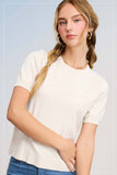 Puffy Sleeve Basic Stretchy Knit Top