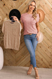 Women Casual Lattice Textured Knit Sweater Top
