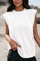 Textured Solid Sheath Sleeveless Casual Top | S-XL