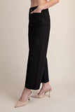 Colette Cropped Scallop Pocket Detail Wide-Leg Pants