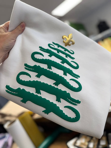 Cajun Christmas Tree Puff Sweatshirt