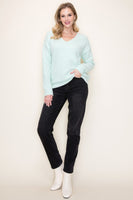 Super Soft Yarn Fleece V Neck Sweater