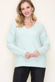 Super Soft Yarn Fleece V Neck Sweater