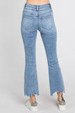 Petra153 High Rise Crop Bootcut Jeans with Frayed Hem Jeans