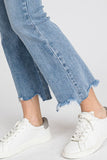 Petra153 High Rise Crop Bootcut Jeans with Frayed Hem Jeans