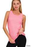 Ribbed Scoop Neck Sleeveless Tank