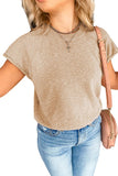 Ribbed Raglan Short Sleeve Sweater
