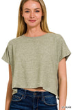 Short Sleeve Round Neck Cropped Top