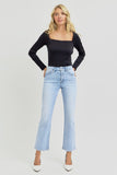 Tummy Control High Rise Crop Straight Jeans