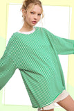 Oversized Striped Long Sleeve Pullover Top