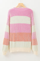 Color Block Bubble Sleeve Sweater