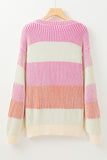 Color Block Bubble Sleeve Sweater