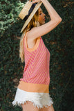 Women Strawberry Contrast Chevron Knit Sweater Vest