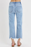 Mid Rise Crop Straight Jeans