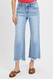 Mid Rise Crop Straight Jeans