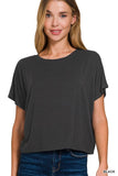 Zenana Cropped Round Neck Tee