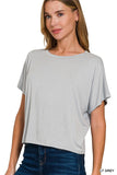 Zenana Cropped Round Neck Tee