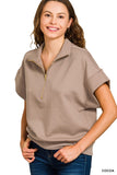 Scuba High Neck Half Zip Short Sleeve Pullover