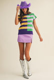Mardi Gras Multi Color Stripe Sweater