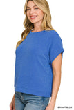 Zenana Raised Rib Cap Sleeve Top