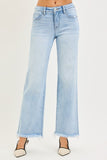 Tummy Control Mid Rise Ankle Straight Fray Hem