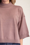 Mock Neck 3/4 sleeves Sweater