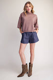 Mock Neck 3/4 sleeves Sweater
