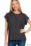 Zenana Slub Cuffed Sleeve Tee