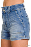 Zenana Utility Pocket Denim Shorts
