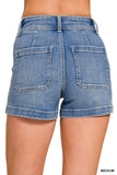 Zenana Utility Pocket Denim Shorts