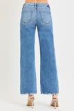 High Rise Wide Jeans with Double Button Waist