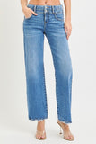 High Rise Wide Jeans with Double Button Waist