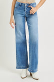 Tummy Control Mid Rise Wide Leg Jeans